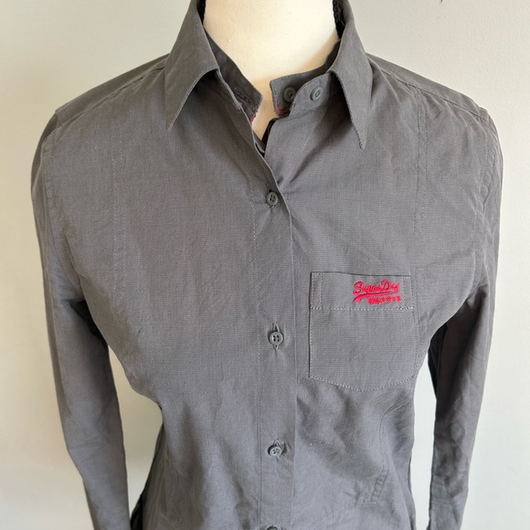 SuperDry Fitted Button Down Belted Cotton Woman's Shirtdress Small - Picture 5 of 8